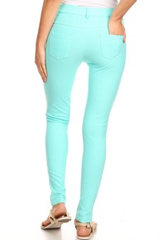Women's Classic Solid Skinny Jeggings (L only) style 3