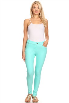 Women's Classic Solid Skinny Jeggings (L only) style 6