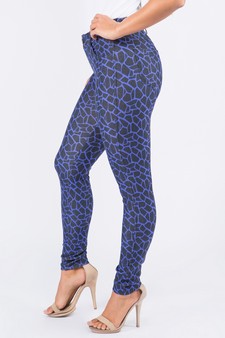 Women's Giraffe Pattern Cotton-Blend Skinny Jeggings style 2