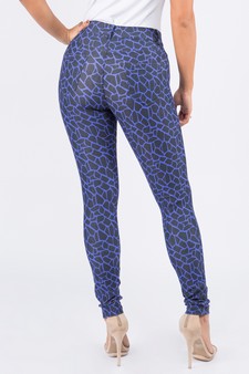 Women's Giraffe Pattern Cotton-Blend Skinny Jeggings style 3