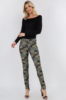 Women's Camouflage 5-Pocket Cotton Blend Jeggings (Medium only) style 4