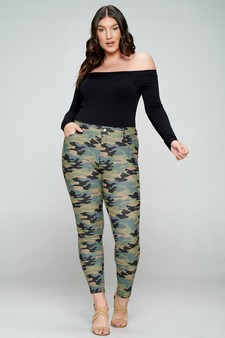 Women's Camouflage 5-Pocket Cotton Blend Jeggings (XL only) style 4