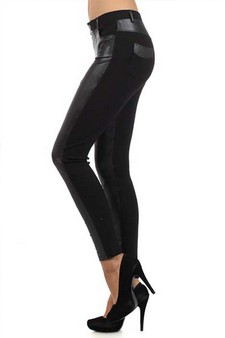 Lady's Corona Liquid Leggings with Royal Crown Button Embellishment style 2