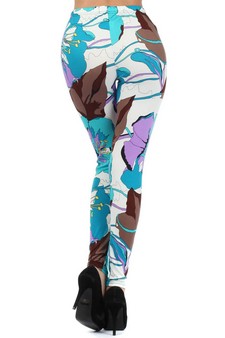 Lady's Cubana Casa Lily in Baby Blue Printed Fashion Legging style 3