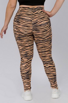 Women's It's a Jungle Tiger Print Peach Skin Leggings style 3