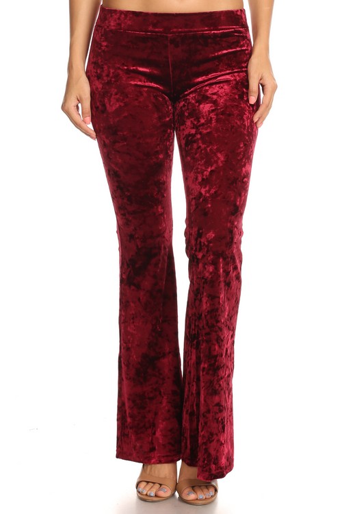 green velvet flare pants