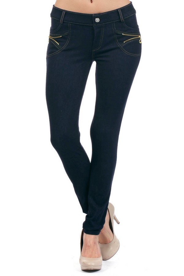 navy coated jeggings