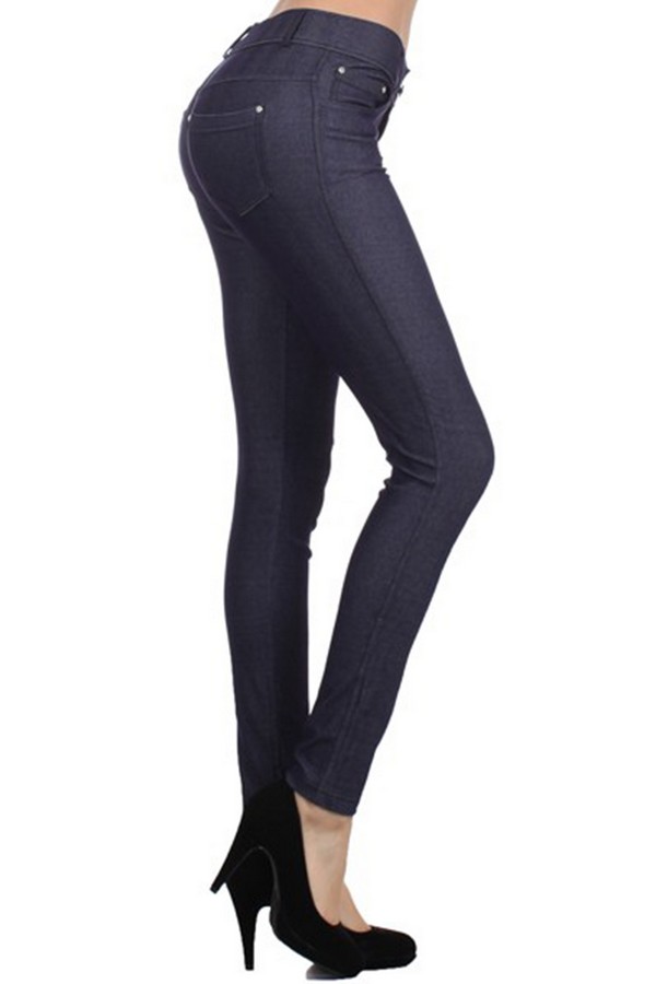 navy coated jeggings