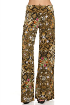 Antique Gold Printed Palazzo Pants style 3