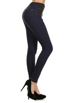 BLUE Fleece Jeggings w-Zip Front at center **NY ONLY** style 2