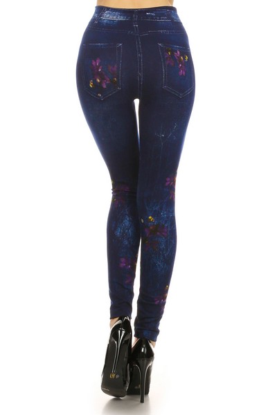 fleece dark wash jegging