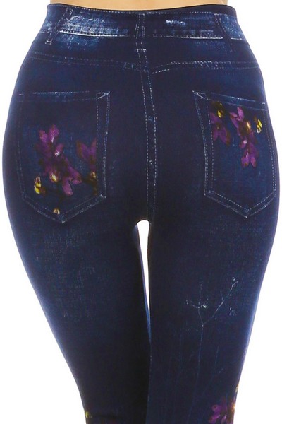 fleece dark wash jegging