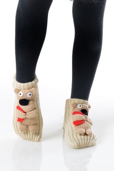 Kid’s 3-D Animal Thick Knit Slipper Socks style 2