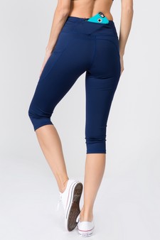 Women's High Rise 5-Pocket Activewear Capri Leggings (Small only) style 3