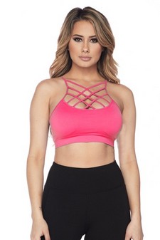 Women’s Seamless Caged Neck Activewear Sports Bra style 3
