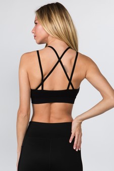 Women's High Neck Mesh Overlay Sports Bra (Small only) style 5