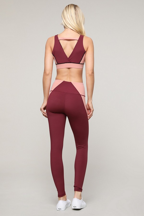 Women's Active Crush it Colorblock Sports Bra + Legging Set Wholesale