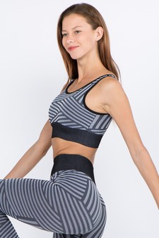 Women's Striped Activewear Sports Bra style 3