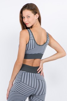 Women's Striped Activewear Sports Bra style 4