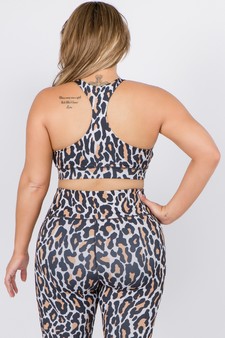 Women's Leopard Print Activewear Sports Bra (XL only) style 3