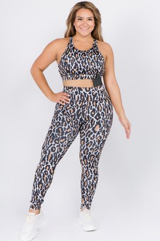 Women's Leopard Print Activewear Sports Bra (XL only) style 4