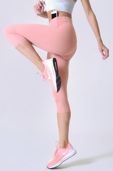 Women's Capri Activewear Leggings w/ Hidden Waistband Pocket style 3