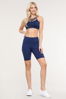 Women’s High Rise Matte Activewear Biker Shorts w/ Hidden Waistband Pocket style 6