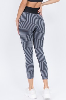 Women's Striped Seamless Activewear Leggings - Top:ACT641 style 3