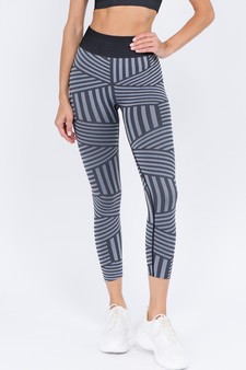 Women's Striped Seamless Activewear Leggings - Top:ACT641 style 4