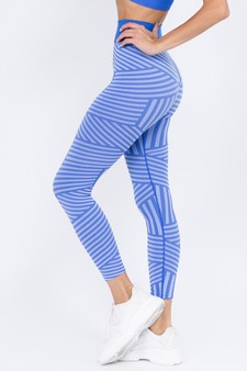 Women's Striped Seamless Activewear Leggings  - Top:ACT641 style 3