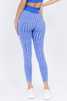Women's Striped Seamless Activewear Leggings  - Top:ACT641 style 4