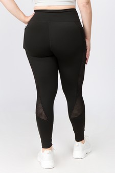 Women's Jersey Mesh Striped 3-Pocket Activewear Leggings (XL only) style 3
