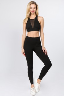 Women's Lace-Up Mesh Side Activewear Leggings style 4