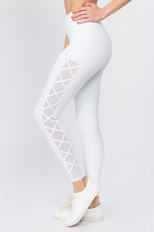 Women's Lace-Up Mesh Side Activewear Leggings style 5