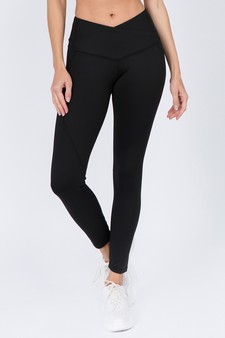 Women's V-Waistband Solid Activewear Leggings style 4