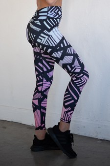 Women's Bold Lines High Rise Activewear Leggings style 6