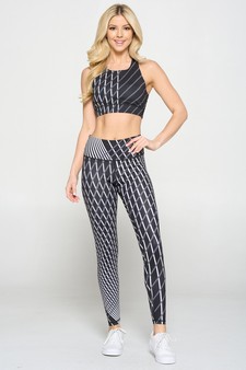 Women's High-Rise Geo Striped Activewear Leggings (Large only) style 4