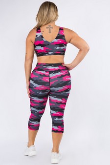 Women's Pink Camouflage Activewear Set (XL only) style 3