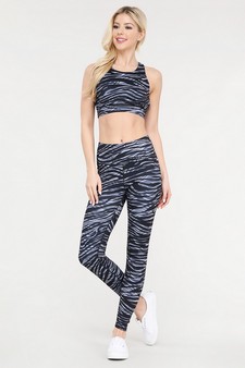 Women's Zebra Print Activewear Set style 2