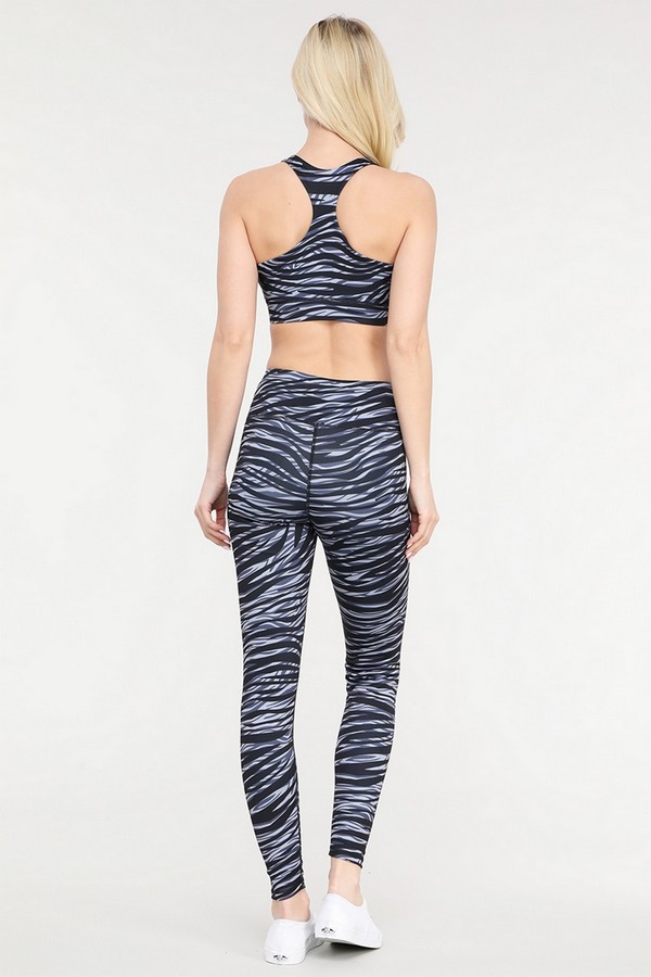 Women's Active Zebra Print Workout Set Wholesale