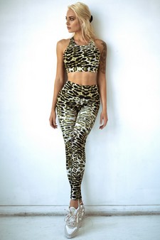 Women's Feline Leopard Activewear Sports Bra (Large only) style 3