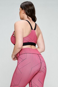 Women's Multi Striped Activewear Sports Bra style 4