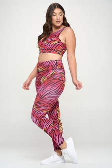 Women’s Peachy Zebra Print Activewear Set style 2