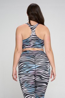 Women’s The Tie Dye Zebra Print Activewear Sports Bra style 3