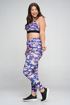 Women's Purple Camouflage Activewear Set style 2