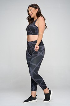 Women's Abstract Grid Printed Activewear Set style 2