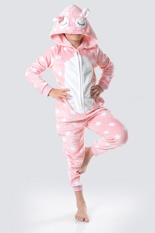 Kid's Pink Star Owl Onesie style 2