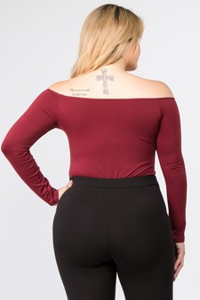 Long Sleeve Off the Shoulder Bodysuit style 3