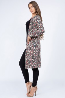 Women's Leopard Print Cardigan with Pockets style 3