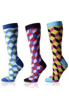 Cotton Republic® 3D Colorful Print Men's Dress Socks style 4